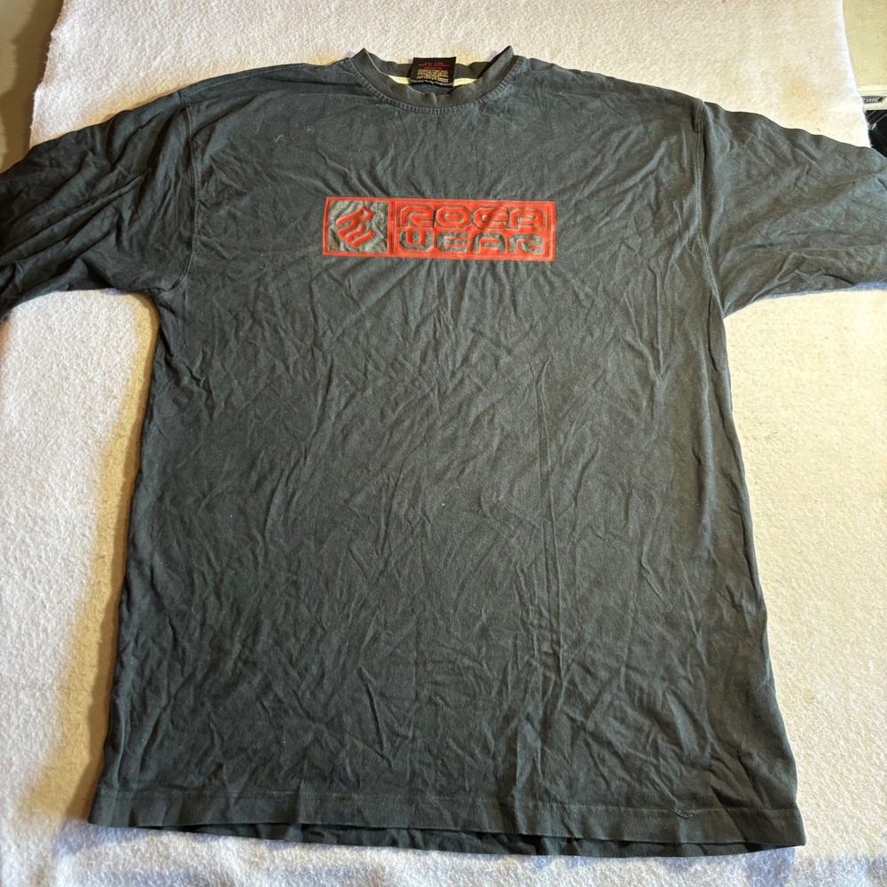Rocawear Mens Graphic T Shirt Charcoal Grey Short Sleeve Cotton Logo Tee Y2K 2XL